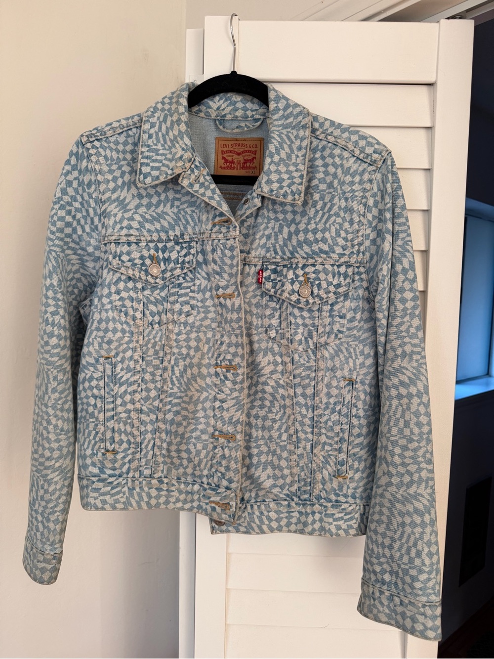 Levi's Blue Patterned Denim Trucker Jacket